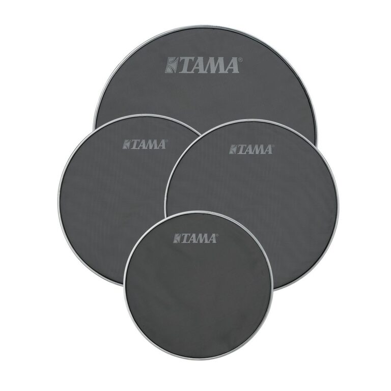 Mesh drum heads for quieter acoustic drum practice