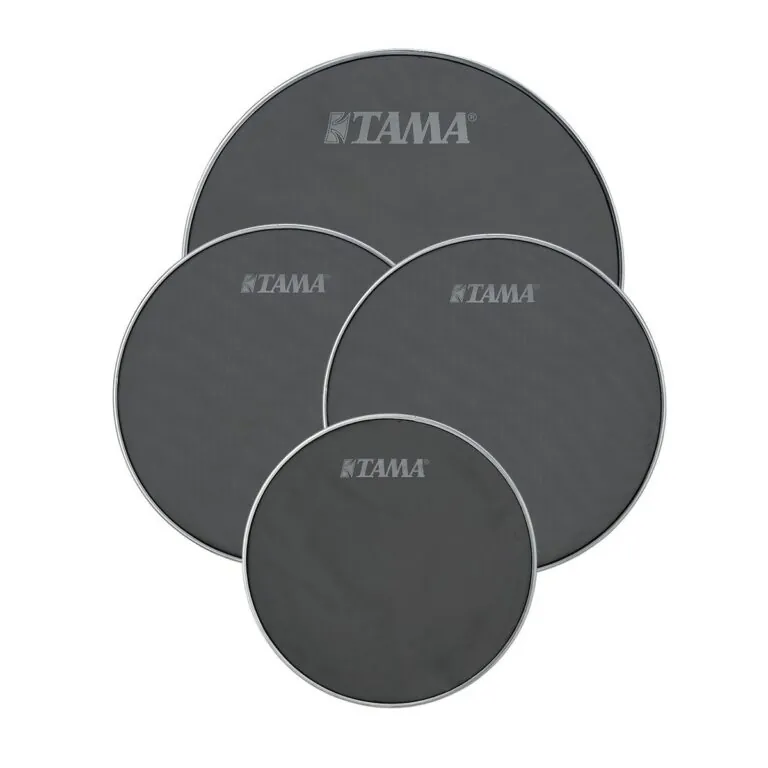 Mesh drum heads for quieter acoustic drum practice